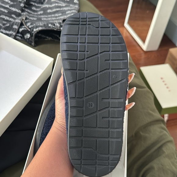 Navy Blue Sherling Slides - Picture 3 of 4